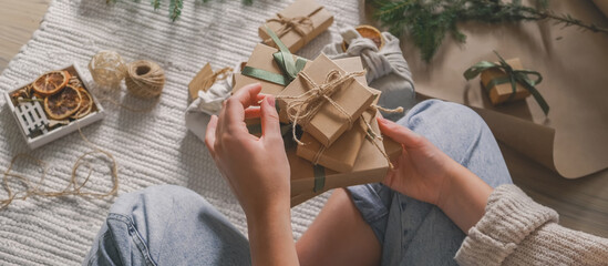 Christmas gift zero waste, eco friendly hand made box packaging gifts