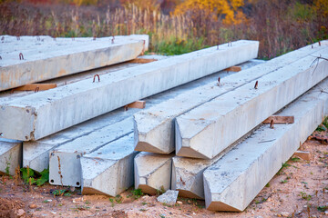 Concrete Driven Piles for House construction. Reinforced concrete structures reinforced concrete piles