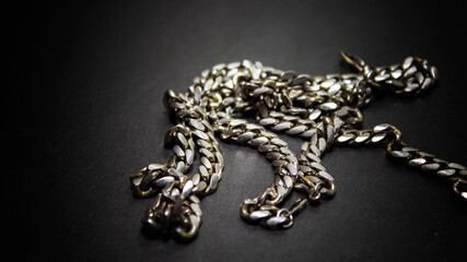 gold chain on a black background