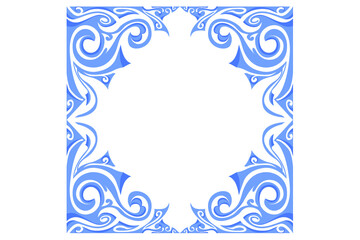 Blue Ornament Border Vector