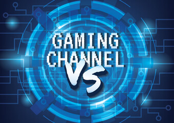 game objects on blue background