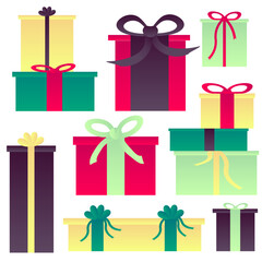 chain of gift boxes gifts for the holiday new year christmas 2022