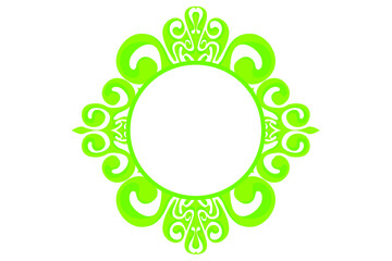 Green Swirl Ornament Border Vector