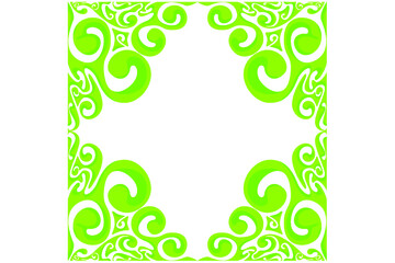 Green Swirl Ornament Border Vector