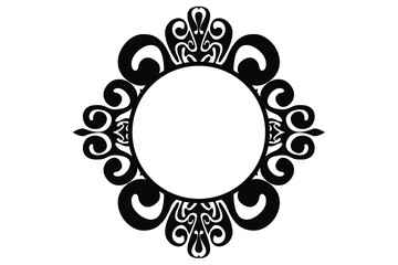 Black Swirl Ornament Border Vector