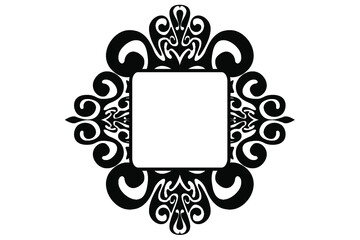 Black Swirl Ornament Border Vector