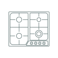 Cook top cooking panel, surface glyph. Induction stove hob. Graph symbol for cooking web site design, logo, app, UI