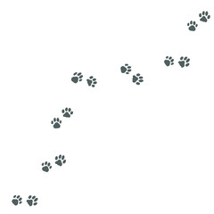 Tiger paw print. Silhouette. Isolated prints on white background