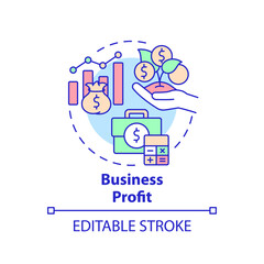 Business profit concept icon. Enterprise finance and economics abstract idea thin line illustration. Social organization. Company revenue. Vector isolated outline color drawing. Editable stroke