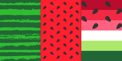 Collection of watermelon seamless pattern