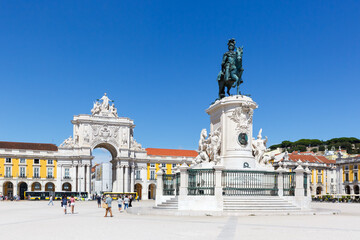 Fototapeta na wymiar Lisbon Portugal Praca do Comercio square town city travel