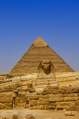 The great pyramids and Sphinx monument, Giza, Cairo, Egypt