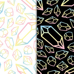 abstract geometric crystal seamless pattern