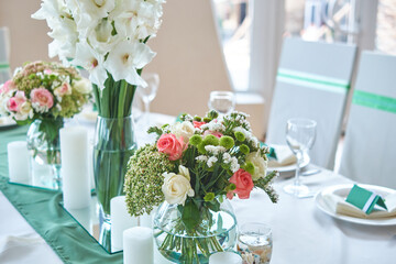 Served food in the restaurant party celebration