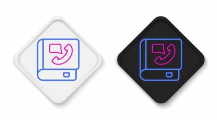 Line Phone book icon isolated on white background. Address book. Telephone directory. Colorful outline concept. Vector