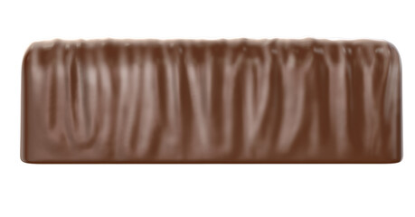 Chocolate coated bar. 3d illustration. Isolated background