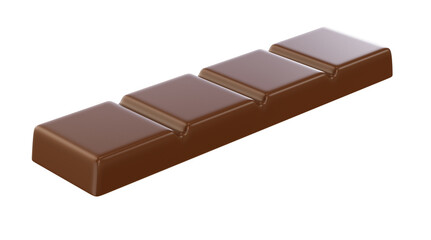 Chocolate coated bar. 3d illustration. Isolated background