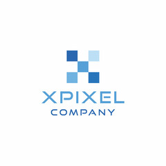 Fototapeta premium x pixel logo vector modern technology for business company