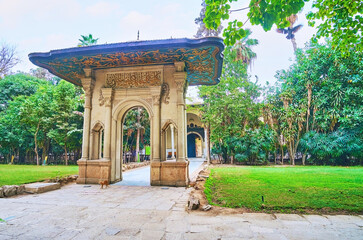 Porte cochere gate, Manial Palace, Cairo, Egypt