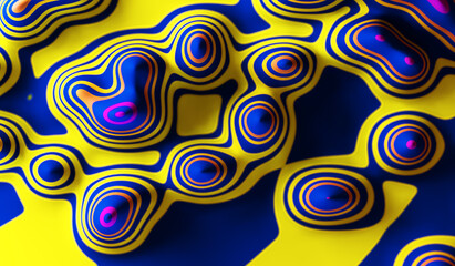 Fondo abstracto.Ilustración 3d. Líneas coloridas y diseño de formas abstractas.