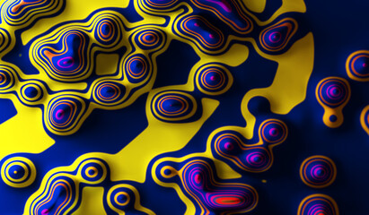 Fondo abstracto.Ilustración 3d. Líneas coloridas y diseño de formas abstractas.