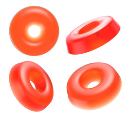 Gummy Jelly Candies. Isolated background