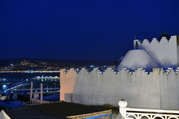 Tangier at night from a root in Medina.