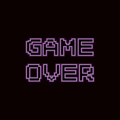 Game over lettering, vector pixelated abstraction