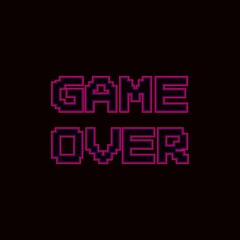 video game message game over, vector pixel abstraction