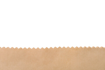 Kraft paper bag on white background, closeup