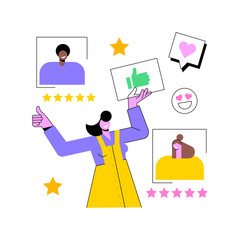 Clients abstract concept vector illustration. Our clients landing page, corporate website, business page, project main customers, menu bar, navigation design, UI, web element abstract metaphor.