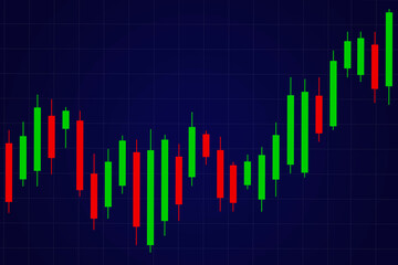Stock market or forex trading candlestick chart exchange. Cryptocurrency, stock broker monitor economic graph with diagrams, business and financial concepts reports. Technology communication concept
