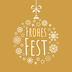 hanging snow flakes bauble with greetings