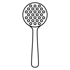 Kitchen tools skimmer outline simple minimalistic flat design vector illustration isolated on white background