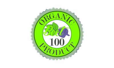 Logo of green organic clean food - beets. The label is suitable for packaging, green eco bioproduct, business, environment and label