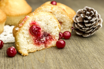 Freshly baked cranberry muffin