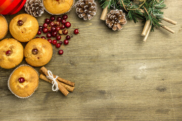 Freshly baked cranberry muffin