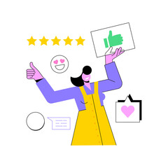 User feedback and website rating abstract concept vector illustration. Customer feedback, review website, non commercial product evaluation, rating service, sharing experience abstract metaphor.
