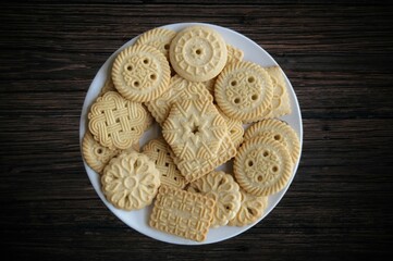 cookies on a wooden background