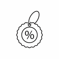 Discount tag line icon. Circular label with percentage sign. Commerce concept