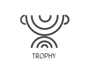 Trophy logo. Trophy icon. champion symbol. Vector design illustration.