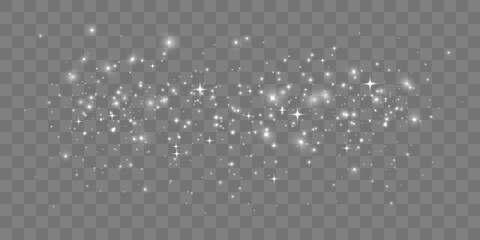 Glowing light effect with many glitter particles isolated on transparent background. Vector star cloud with dust.  © MAKSYM