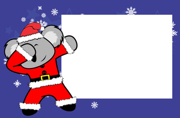 dab dabbing pose koala kid claus costume cartoon christmas background illustration in vector format very easy to edit  © MARCO HAYASHI