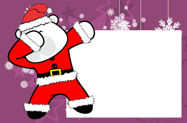 dab dabbing pose polar bear kid claus costume cartoon christmas background illustration in vector format very easy to edit 