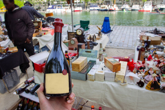 old Armagnac for sale in Paris  on  flea market
