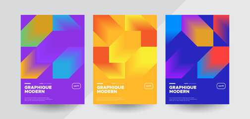 Futuristic Bauhaus brochure templates. Minimalist design concept. 