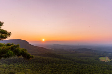 Naklejka premium sunset in the mountains