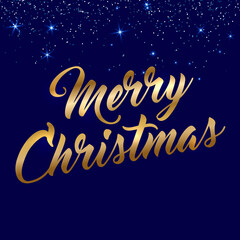 Minimal Christmas night blue shine background with greeting. Merry Christmas. Vector illustration for greeting cards, calendars, social media post and invitations. Vector