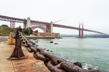 View on Golden Gate Bridge from Golden Gate Beach, San Francisco
