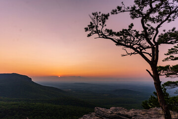 sunset in the mountains